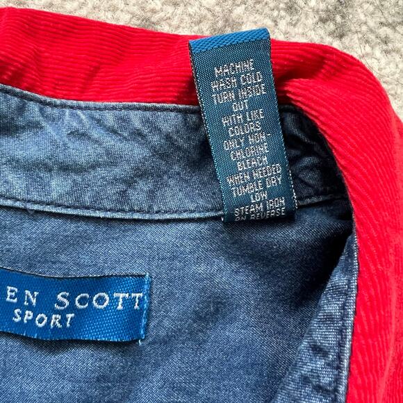 Vintage Karen Scott Sport Christmas Denim Shirt XL Santa Holiday Grandmacore - Picture 7 of 7